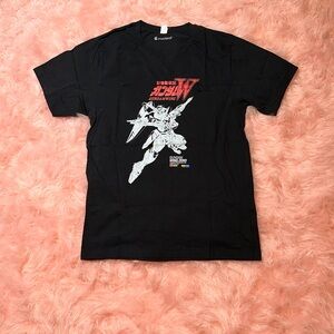 Alternative Black Graphic Tee with Red and White Design